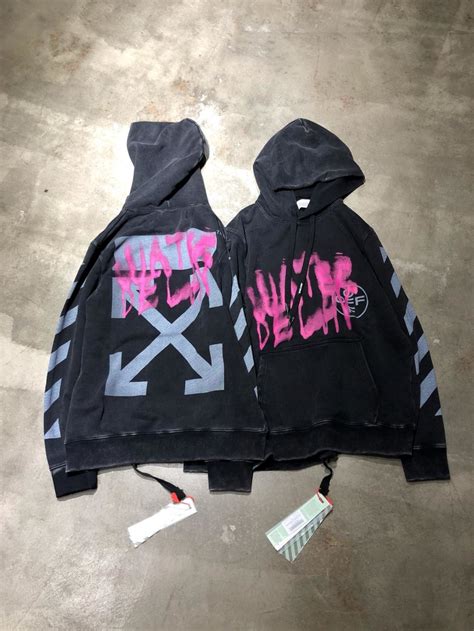 off white graffiti hoodie.